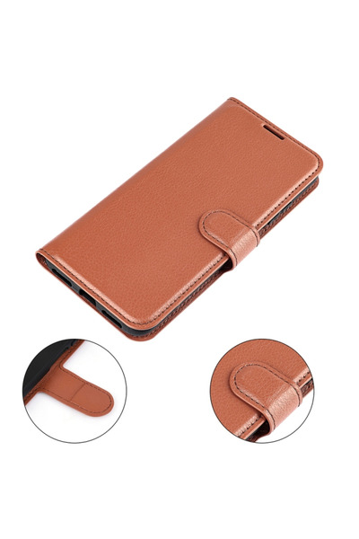 Techsuit Husa Oppo Reno14 F Folio din piele, maro