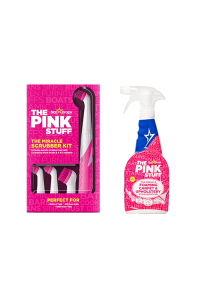 THE PINK STUFF Rotating Electric Brush and Upholstery & Carpet Spray