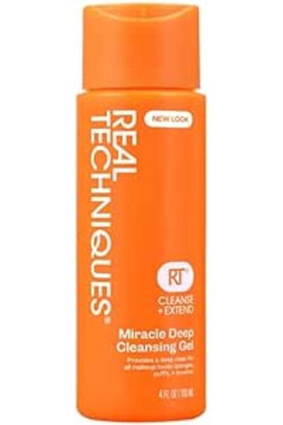 Real Techniques Brush Gel Cleaner with Brush and Shampoo for Beauty Blender/Makeup Sponge (Purple)