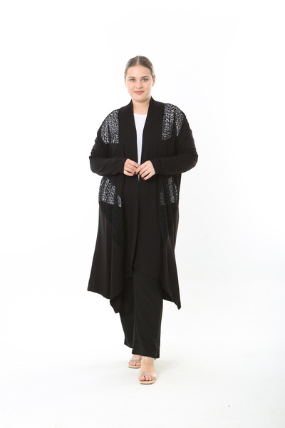 XL Modam Women's Lycra Viscose Patterned Large Size Cardigan