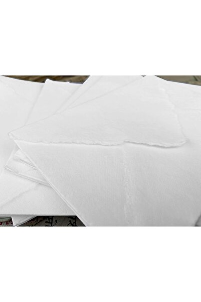 WANDERINGS Handmade Rough-Edged White Envelopes, 11×16 cm, Pack of 25, 130 g/m²