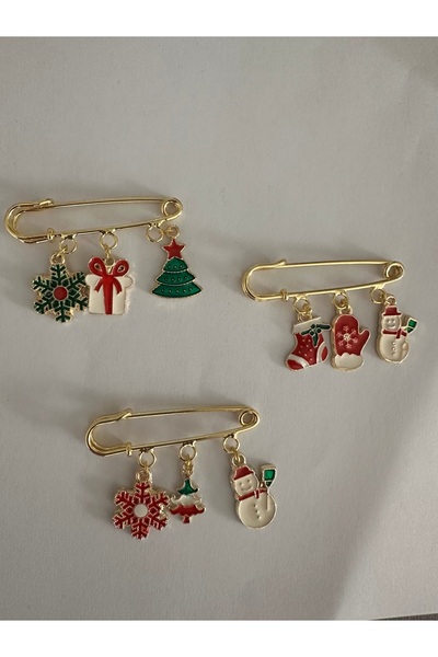 Element Yılbaşı Broş 3 lü Set