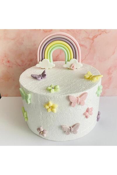 FigurinArt Set of sugar paste cake figurines - Butterflies - Handmade