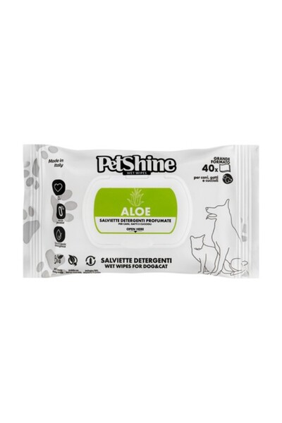 petshine Aloe Vera Fragrance Pet Wipes - 40 Pcs