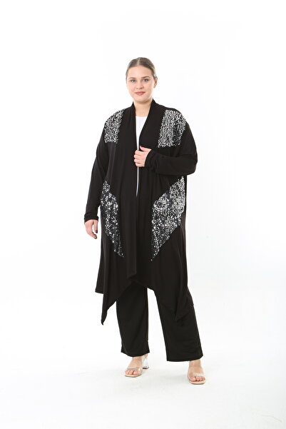 XL Modam Women's Lycra Viscose Sequin Plus Size Cardigan