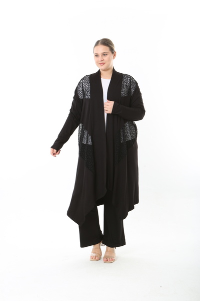 XL Modam Women's Lycra Viscose Patterned Large Size Cardigan