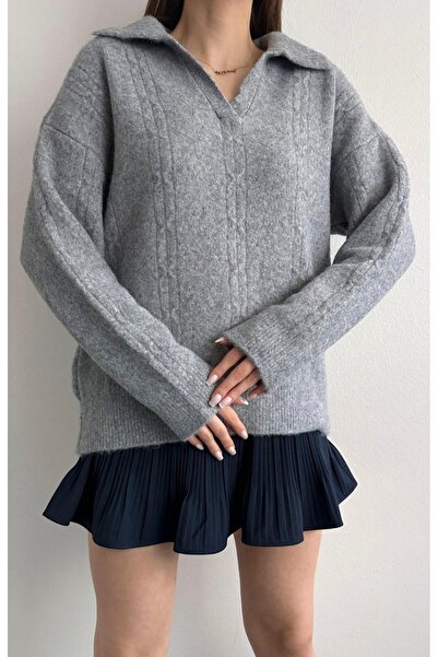 fujya Polo Neck Hair Knitwear Sweater