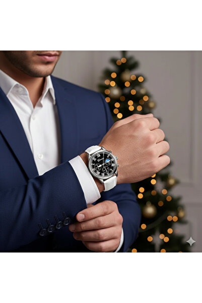 Feronnucci ساعة يد رجالية كلاسيكية من الجلد + هدية سوار E226