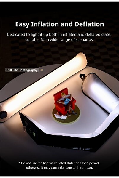 Generic 20W Portable Air Tube Light Bi Color LED Magnetic Video Photography Fill Light Type C Rechargeable