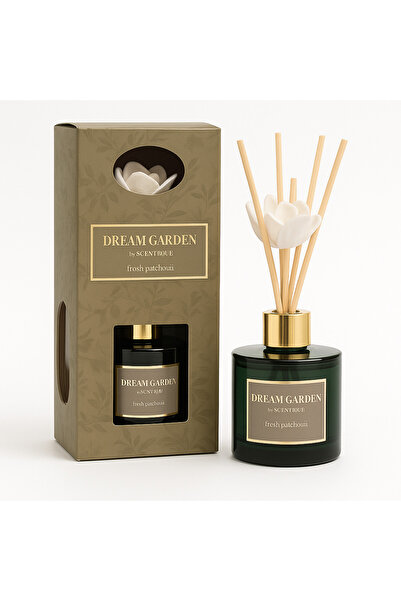 COLLECTİON Dream Garden Fresh Patchouli Aromatherapy Diffuser, Gift Set with Flowers and Reeds, 100 ml