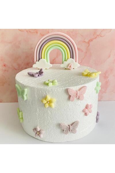 FigurinArt Set of sugar paste cake figurines - Butterflies - Handmade