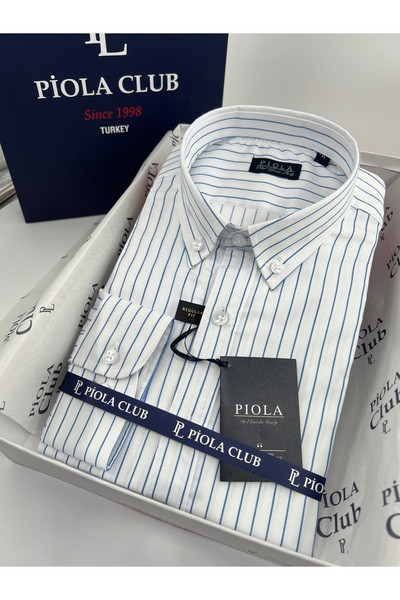 Piola Club Ανδρικό πουκάμισο Regular Fit ριγέ (σαξόφωνο)
