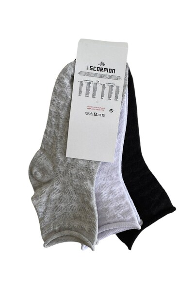 Plus Scorpion Γυναικείες κοντές κάλτσες με σχέδια, σετ 3 τεμαχίων – Βαμβακερές, αναπνέουσες, πολύχρωμες & πολλαπλές εκδικήσεις