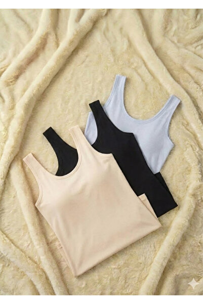 Loule Women's 3-Pack Thick Strap Tank Top - 48% Cotton 47% Modal Soft Non-Sweat Stretchy Fabric