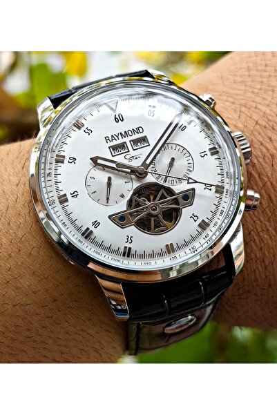 Raymond Silver White Automatic Men's Wristwatch