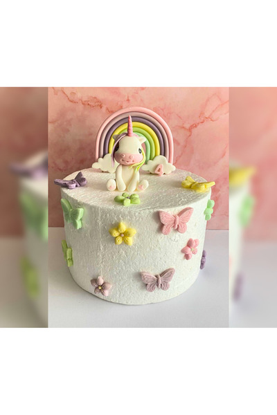 FigurinArt Set of sugar paste cake figurines - Unicorn - Handmade