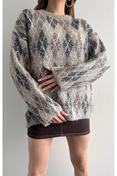 fujya Baklava Desen Buklet Triko Kazak