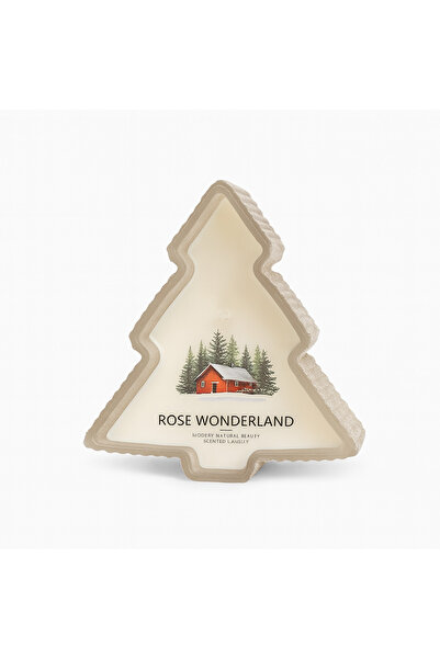 Modera Rose Wonderland Scented Candle in the Shape of a Fir Tree, Winter Decor, Floral Aroma, Perfect Gift