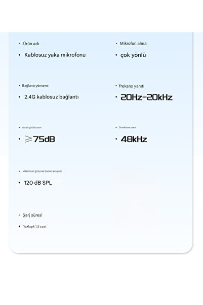 MATECHNO Kablosuz Tüylü Yaka Mikrofonu iPhone Type-C PC Tablet Video Kayıt Vlog Lightning USB-C Çıkış