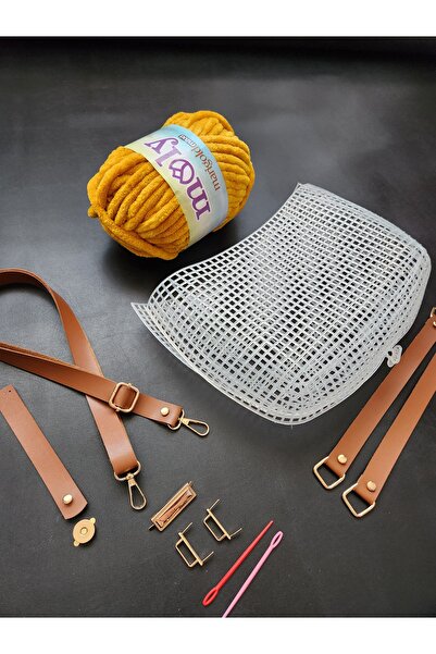 FERİHA HOBİ AKSESUAR 3D Bag Canvas Knitting Kit (8 Pieces)