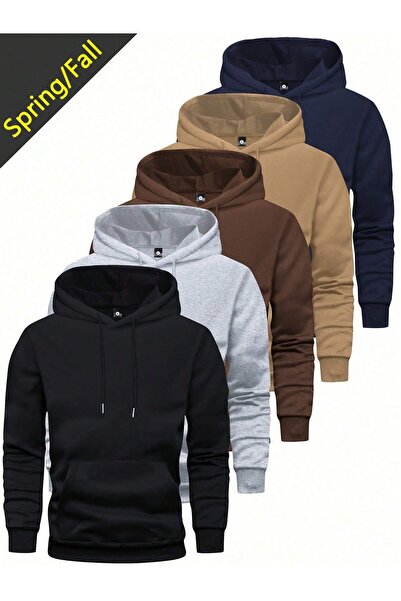 rocassi Pachet de 5 hanorace unisex cu glugă supradimensionat