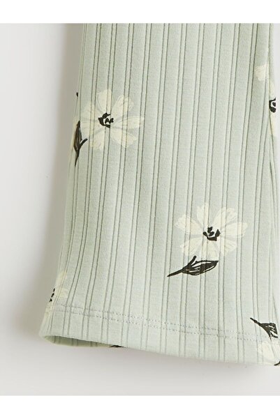 LC Waikiki LCW Kids Flowering Spanish Leg Girls' Leggings with Elastic Waist