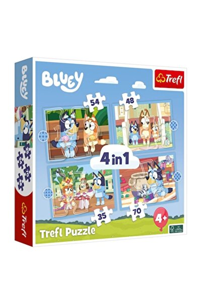 Trefl Bluey 4-in-1 Puzzle, 35-70 pieces, food-grade colors, assembly set