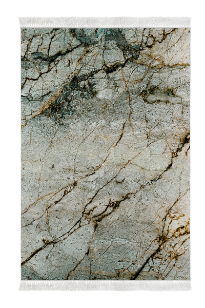 Alanur Home Non-Slip Base Djt Toilet Set Trend Fringed Marble E5031 Colorful