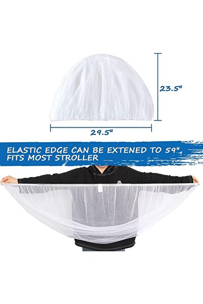 Khazna Baby Stroller Mosquito Net - White, Round, Portable