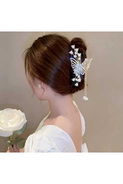 JHTshop Very Cool Pearl Rhinestone Flower Butterfly Hairpin for Girls High Quality Fairy Girl Large Hair Clip