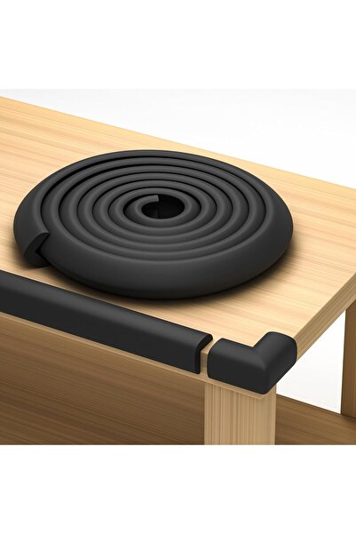 Generic Swanwork Furniture Edge and Corner Guards - 16.4 ft, 8 Adhesive Corner Protectors, Black