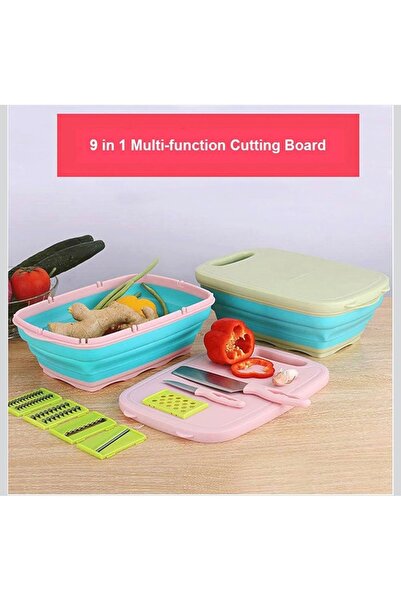 cc bin shihon لوح التقطيع القابل للطي والمتعدد الوظائف 9 في 1 مع سلة تجفيف قا...
