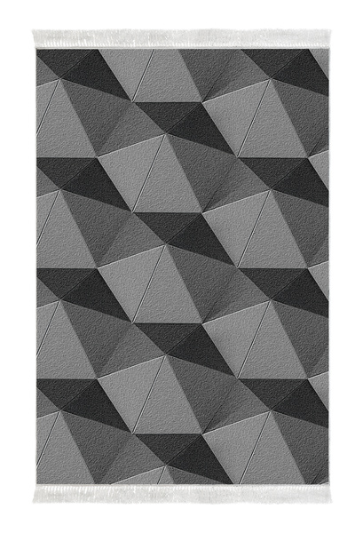 Alanur Home Non-Slip Base Djt Toilet Set Star Cotton Fringed Geometric E5030 Gray