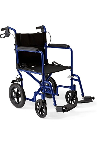 MEDLINE Lightweight Transport Chair with Hand Brakes, Foldable, 12-inch Wheel...