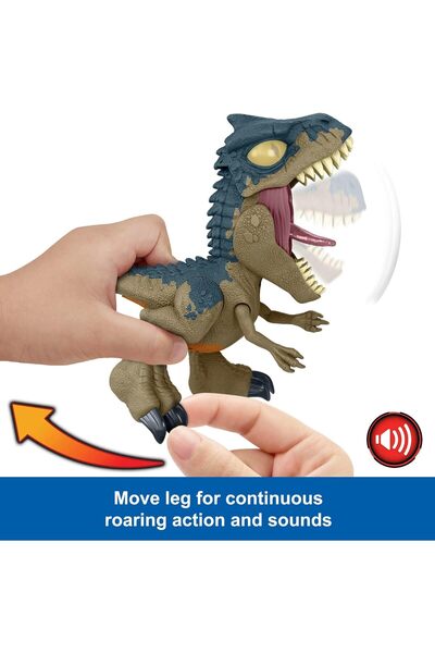 mattel Jurassic World Chaos Theory Figure – Allosaurus Mega Roar with Sounds, Extendable Jaw with Functions