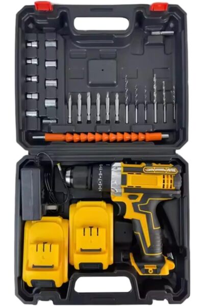 Generic 24-Piece Cordless Drill Set - Heavy Duty Power Tool Kit with Rechargeable Battery & LED Light