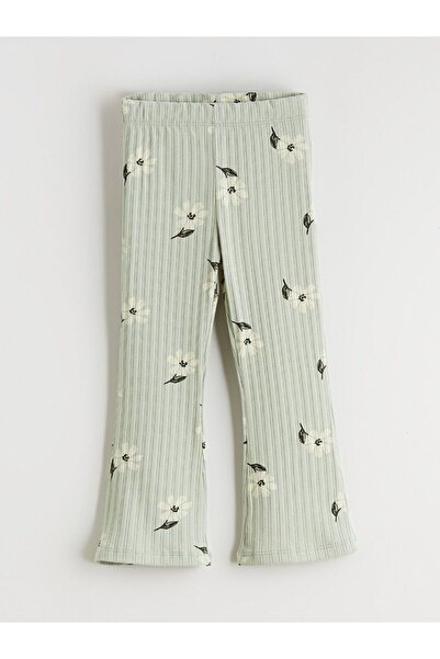 LC Waikiki LCW Kids Flowering Spanish Leg Girls' Leggings with Elastic Waist