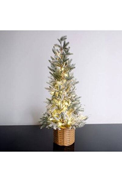 Iglow Snowy Decorative Christmas Tree with Pot & LED Ø12 x 60 cm