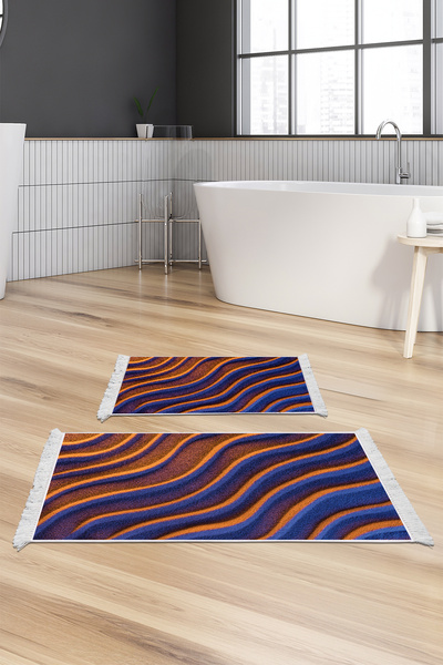 Alanur Home Non-Slip Base Djt Toilet Set Star Cotton Fringed Geometric E5022 Colorful