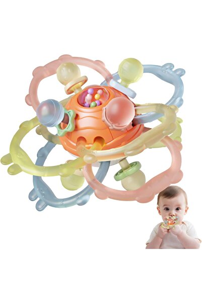 Generic Sensory Montessori Silicone Teether Ball for Babies, BPA-Free, Orange