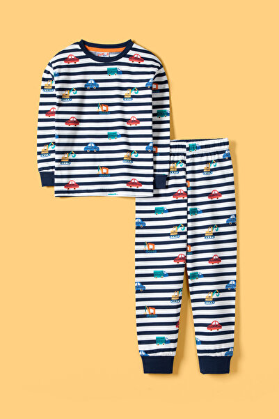 Krazber Παιδικό Σετ Πιτζάμες Αυτοκίνητο με τύπωμα Βαμβακερό μακρυμάνικο