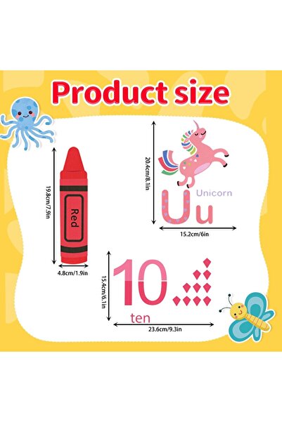 Generic Alphabet animal wall stickers — peel-and-stick alphabet with numbers, educational kids room decor