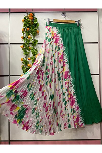 edu collection Symmetrical Patterned Chiffon Lined Skirt