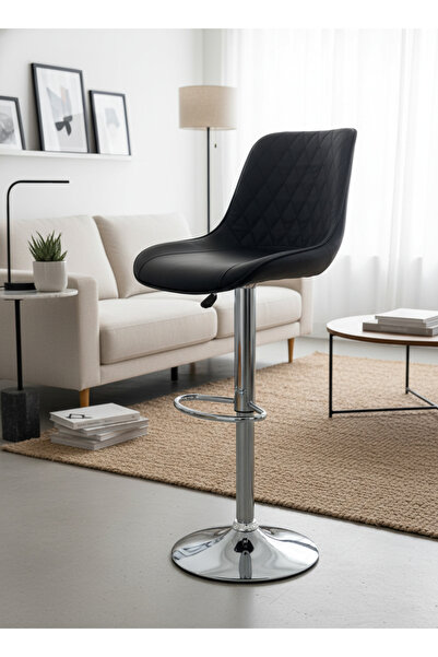 Living Bar stool, with a classic design, rotating leather, height adjustable ...