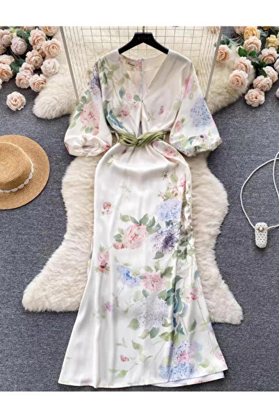 1way فستان مشجر باطلاله ناعمه