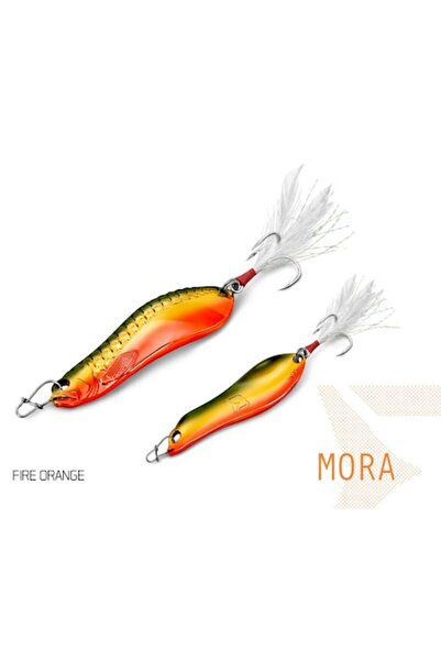 DELPHİN Fish-On-X Mora wobbling spoon 30g Fire Orange, treble hook size 4
