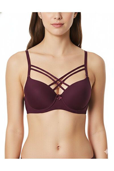 EBRULİ LİNGERİE Silikonlu Desteksiz Mikro Çapraz Çift İpli Sütyen