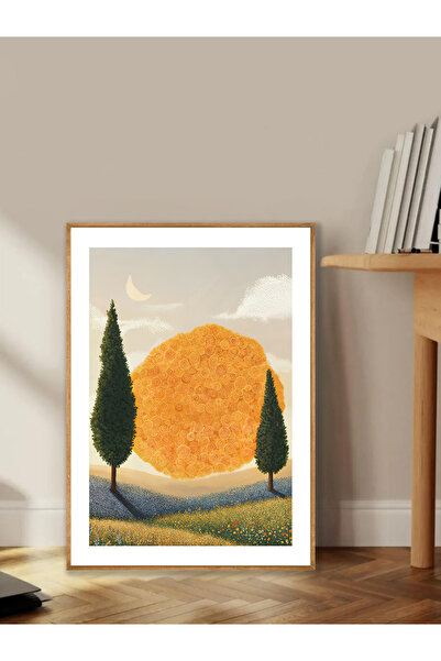 Tuba Decor Tablo dintr-o singură bucată cu rame din lemn pentru sufragerie, s...