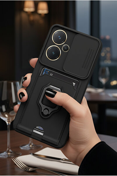 TechTrove Redmi Note 13 Pro Plus Kılıf Kamera Koruma Sürgülü Kartvizitli Kart...