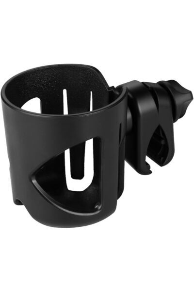 accmor حامل أكواب عالمي يدور 360 درجة لعربات الأطفال - كبير، أسود